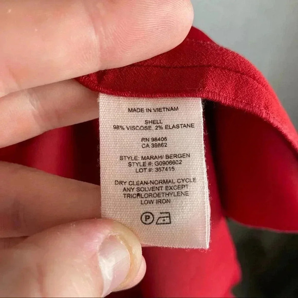 467 Theory Mariah Dress Size 2 Color Red - Picture 5 of 5